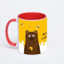 Красная кружка с фотопечатью