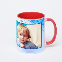 Красная кружка с фотопечатью