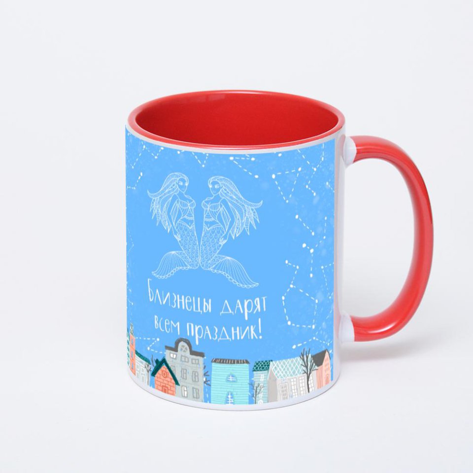 Красная кружка с фотопечатью