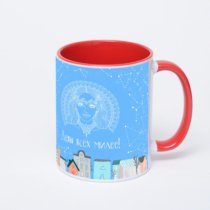 Красная кружка с фотопечатью