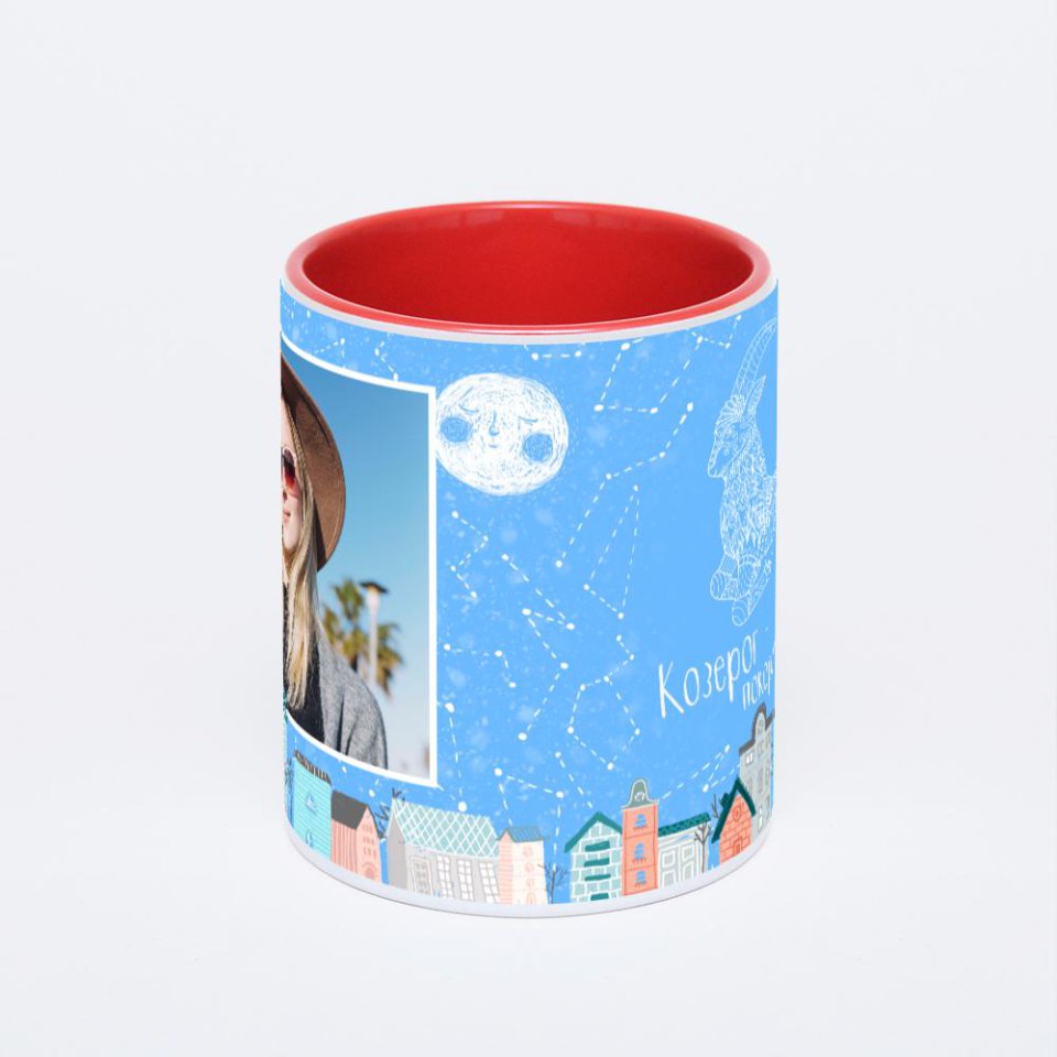 Красная кружка с фотопечатью