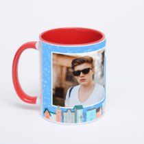 Красная кружка с фотопечатью