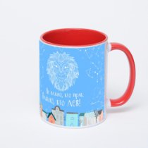 Красная кружка с фотопечатью