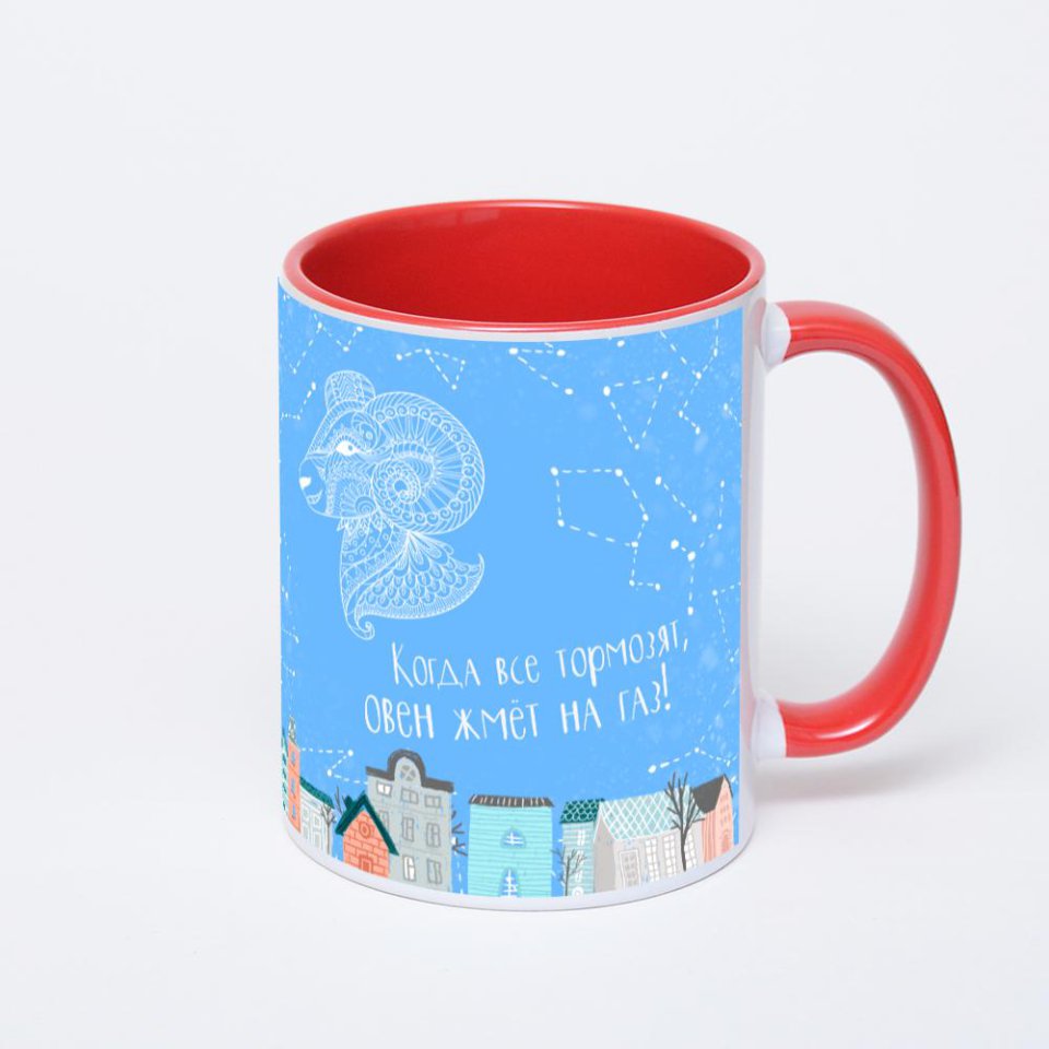 Красная кружка с фотопечатью