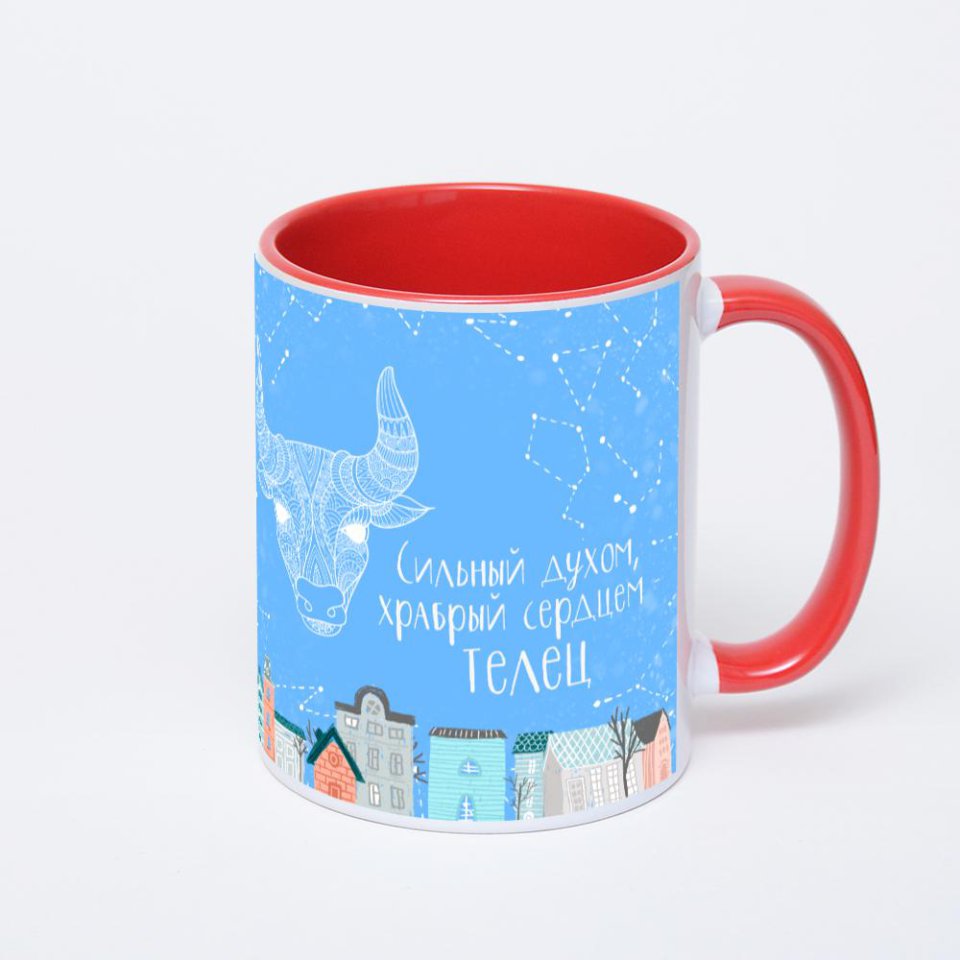 Красная кружка с фотопечатью