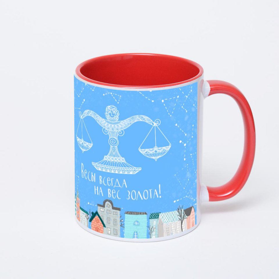 Красная кружка с фотопечатью