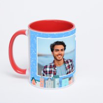 Красная кружка с фотопечатью