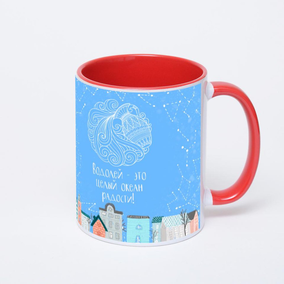 Красная кружка с фотопечатью