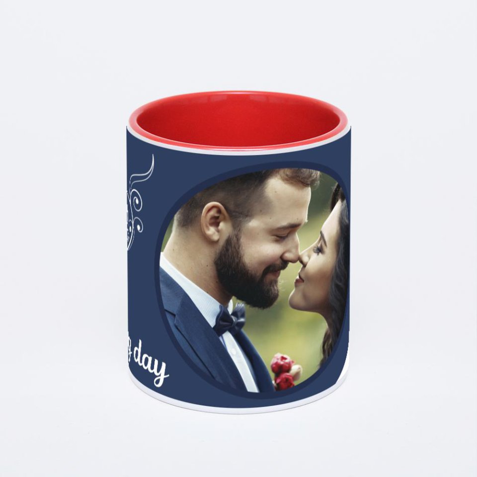 Красная кружка с фотопечатью