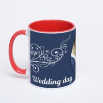 Красная кружка с фотопечатью