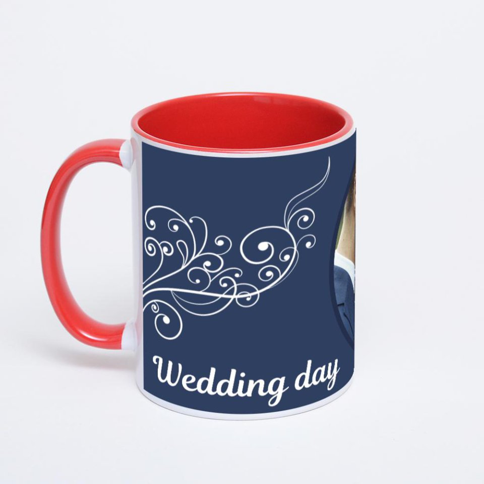 Красная кружка с фотопечатью