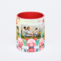 Красная кружка с фотопечатью