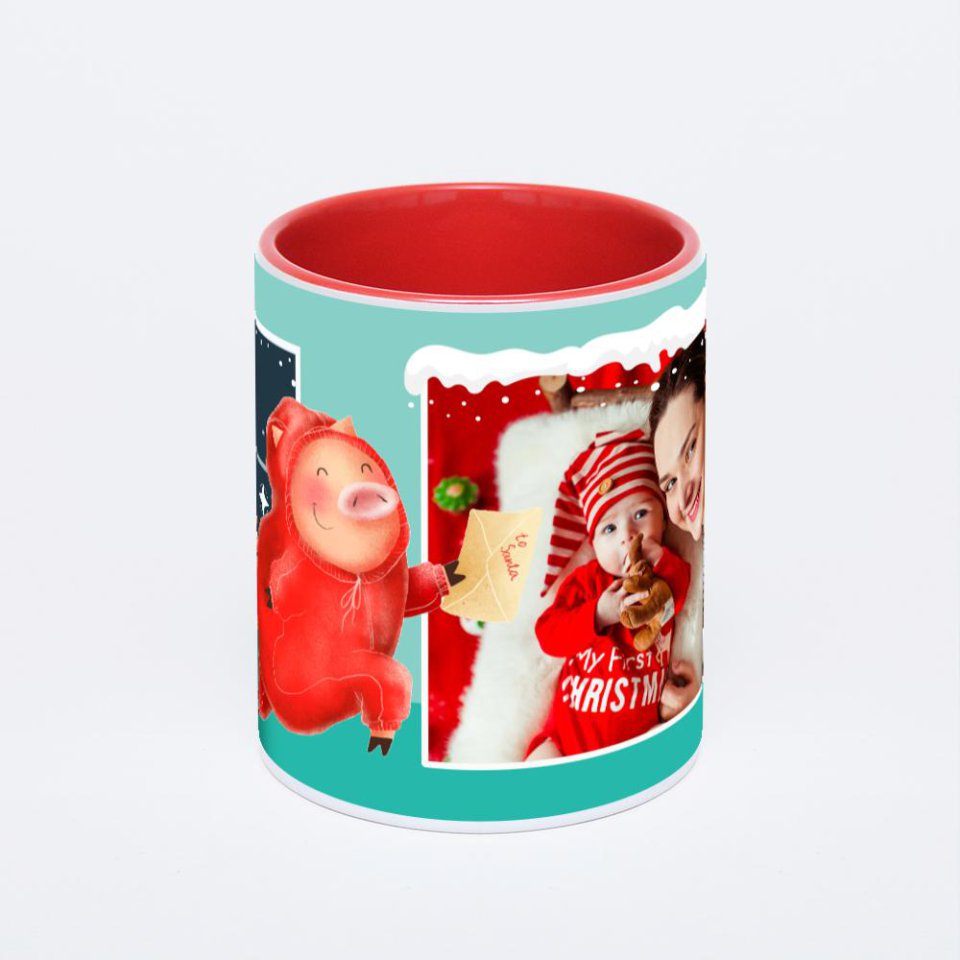 Красная кружка с фотопечатью