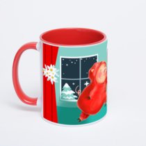 Красная кружка с фотопечатью