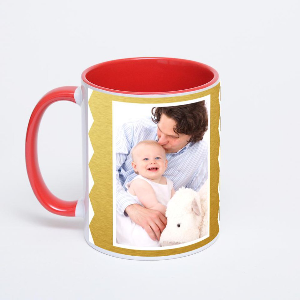 Красная кружка с фотопечатью