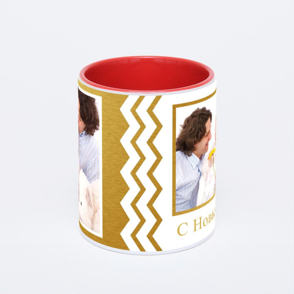 Красная кружка с фотопечатью