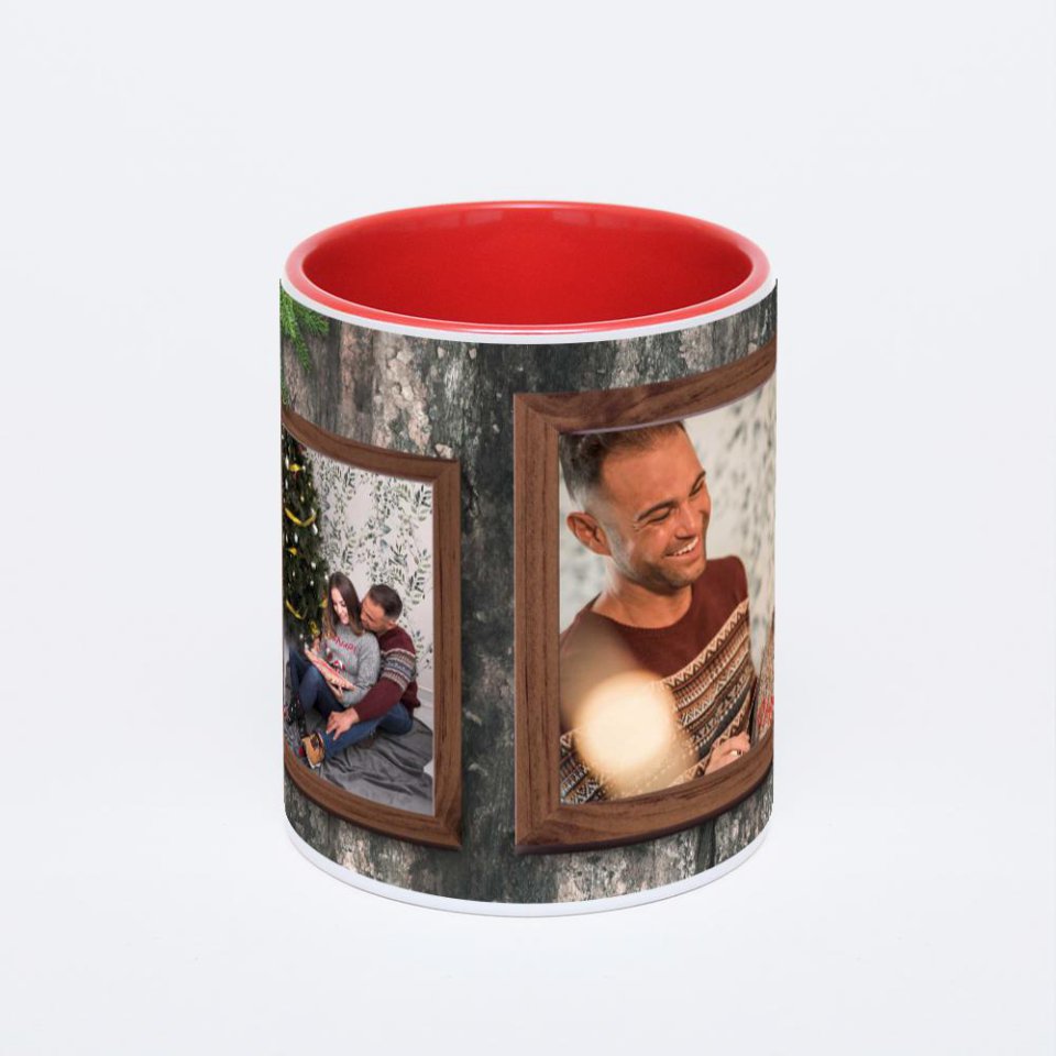 Красная кружка с фотопечатью