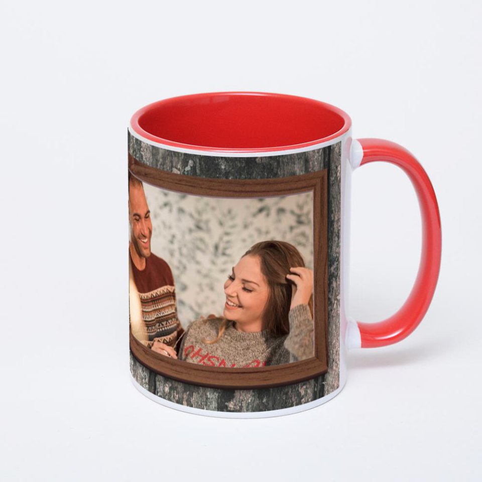 Красная кружка с фотопечатью