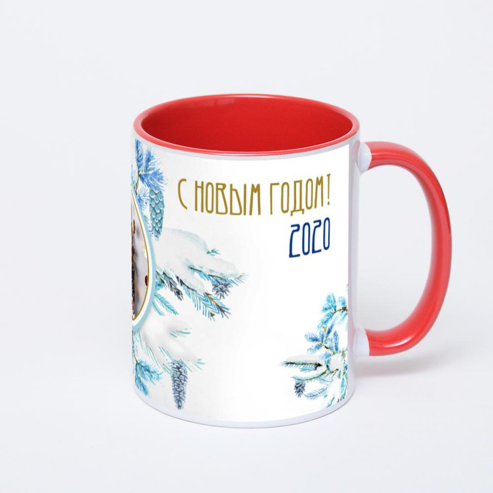 Красная кружка с фотопечатью