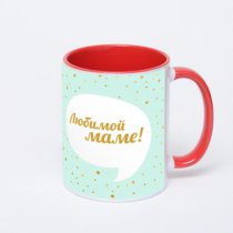 Красная кружка с фотопечатью