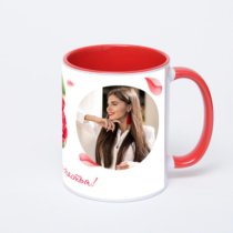 Красная кружка с фотопечатью