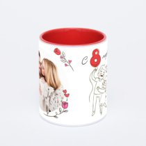 Красная кружка с фотопечатью