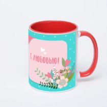 Красная кружка с фотопечатью