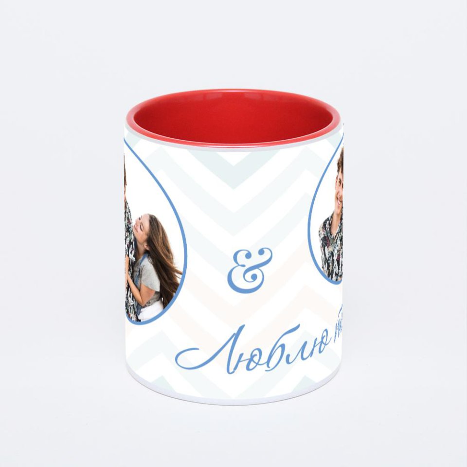 Красная кружка с фотопечатью