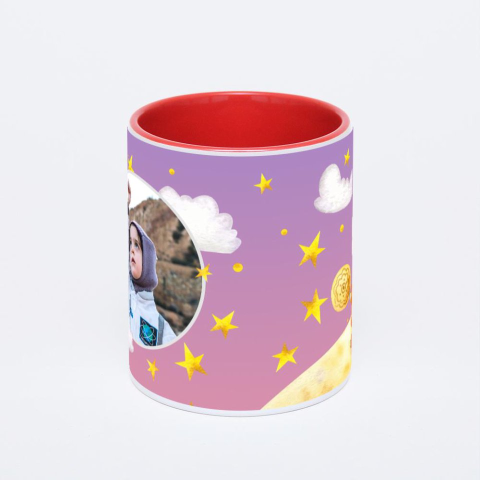 Красная кружка с фотопечатью