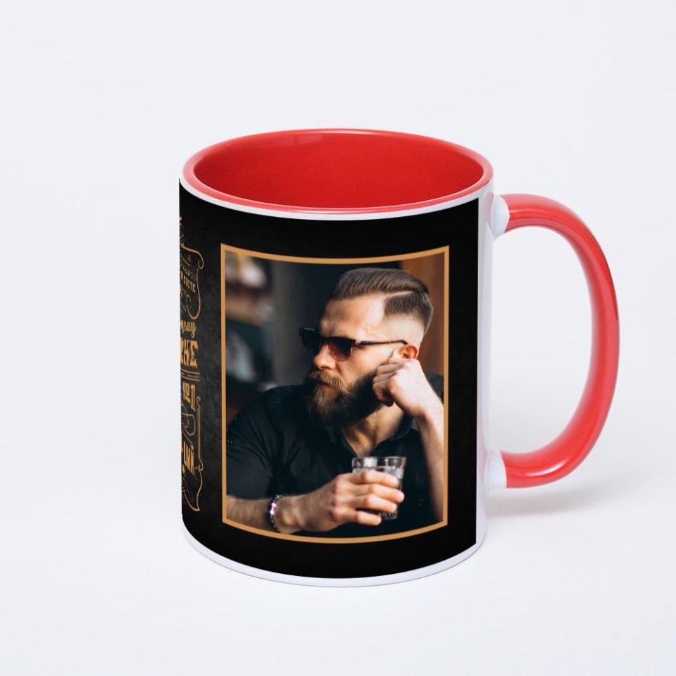 Красная кружка с фотопечатью
