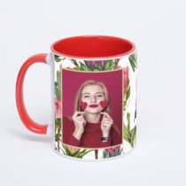 Красная кружка с фотопечатью