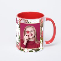 Красная кружка с фотопечатью