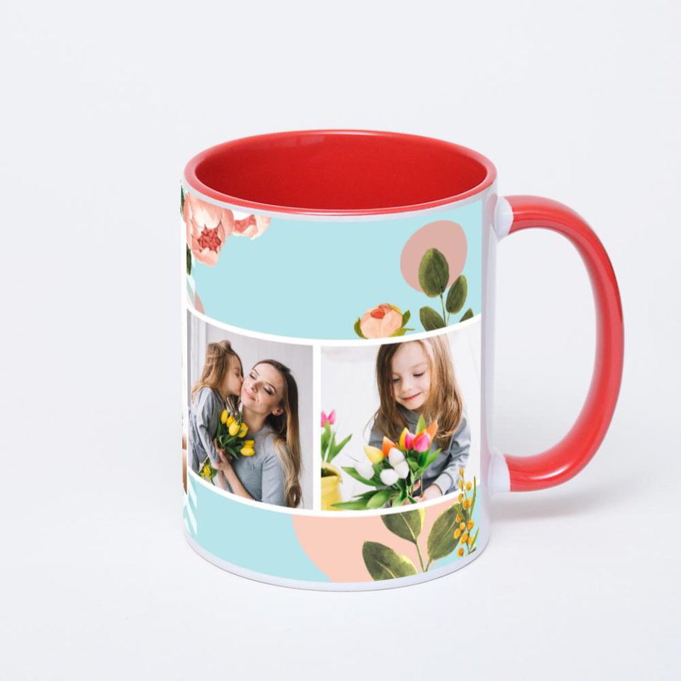 Красная кружка с фотопечатью