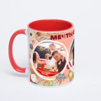 Красная кружка с фотопечатью
