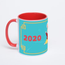 Красная кружка с фотопечатью