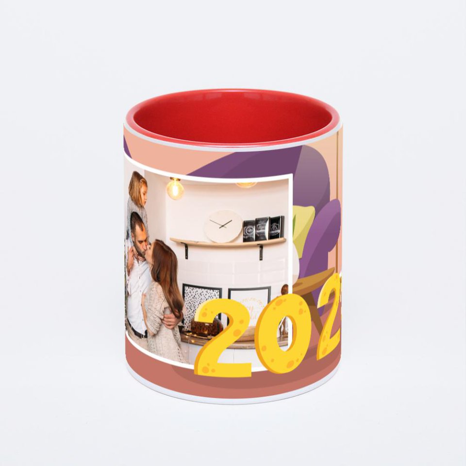 Красная кружка с фотопечатью