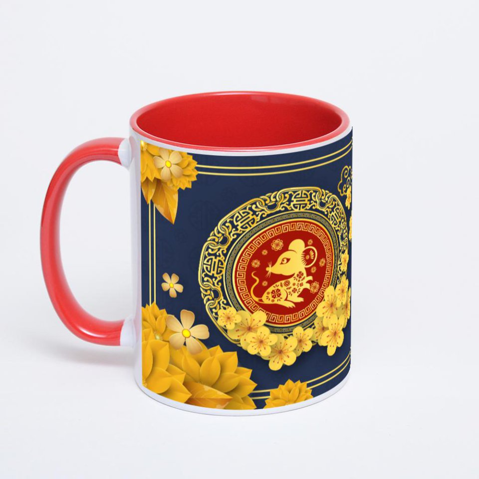 Красная кружка с фотопечатью