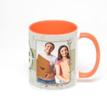 Оранжевая кружка с фотопечатью