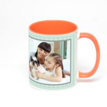 Оранжевая кружка с фотопечатью