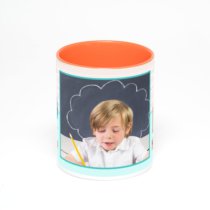Оранжевая кружка с фотопечатью