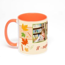 Оранжевая кружка с фотопечатью