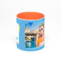 Оранжевая кружка с фотопечатью
