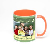 Оранжевая кружка с фотопечатью