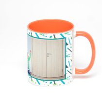 Оранжевая кружка с фотопечатью