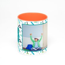 Оранжевая кружка с фотопечатью