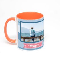 Оранжевая кружка с фотопечатью