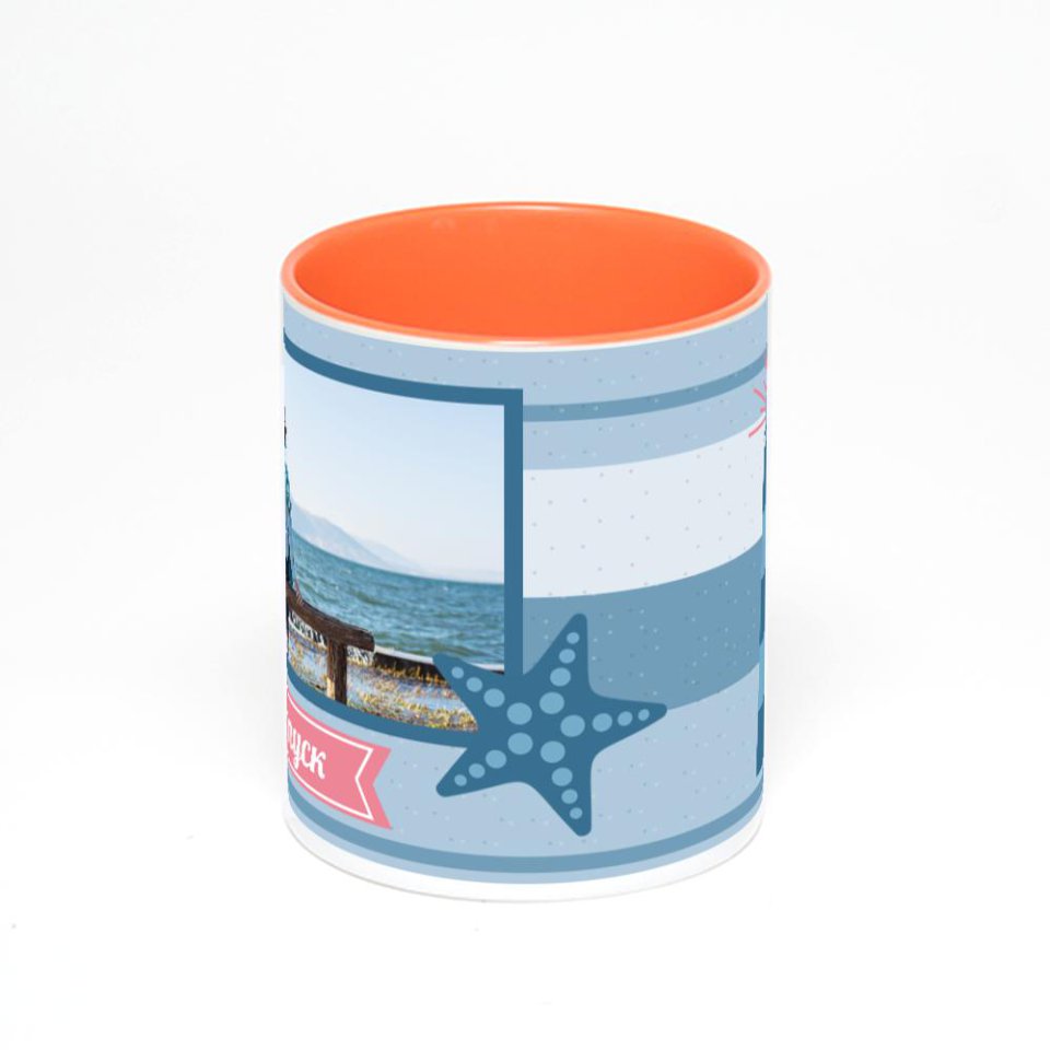 Оранжевая кружка с фотопечатью