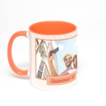 Оранжевая кружка с фотопечатью