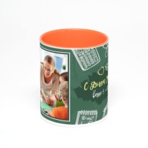 Оранжевая кружка с фотопечатью