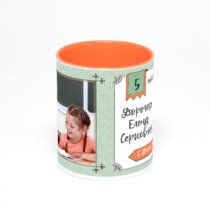 Оранжевая кружка с фотопечатью